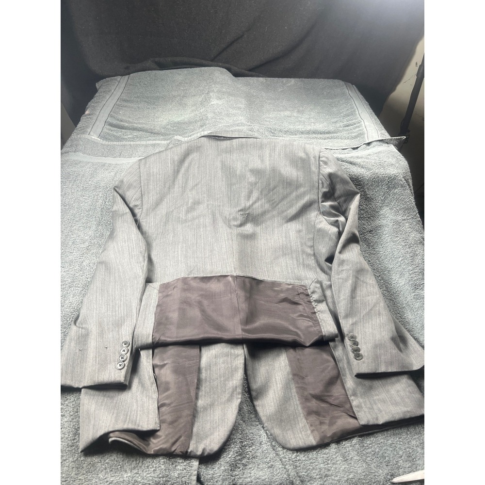 Joseph Abboud‎ Mens 44R 38W Gray Pinstripe Wool Blend Blazer Suit Jacket - Picture 9 of 10